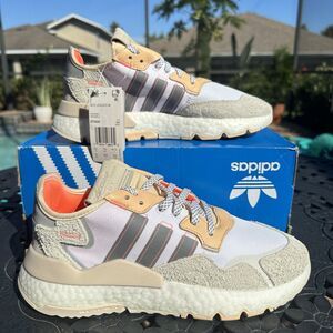 adidas Athletic Shoes in White, Gray, and Orange